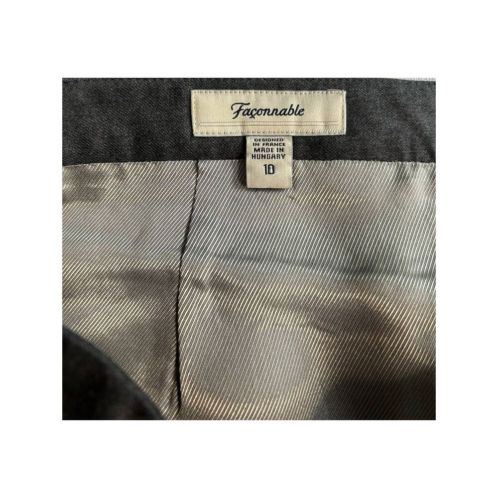 Faconnable Gray White Pencil Skirt 10 wool - Picture 2 of 3